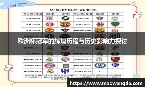 欧洲杯冠军的辉煌历程与历史影响力探讨